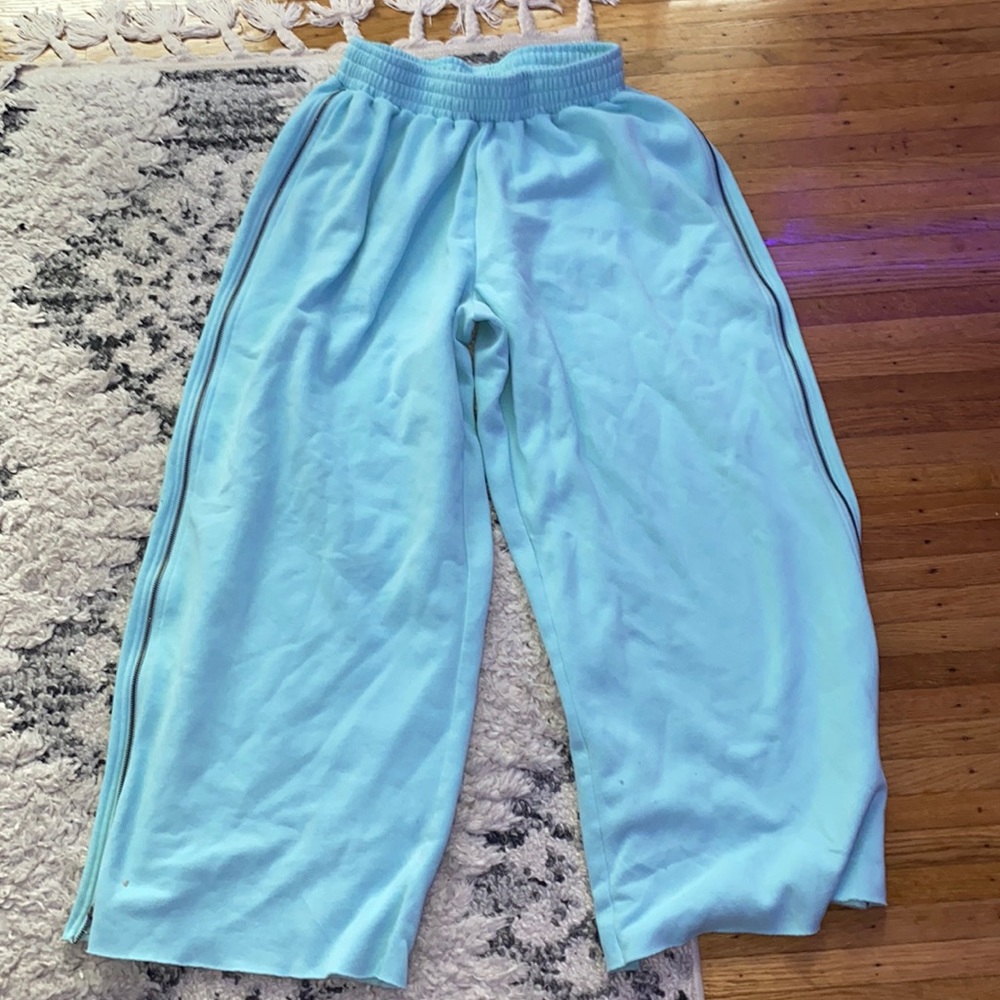 Blue wide leg sweatpants